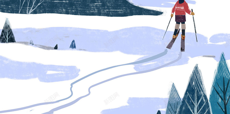 下雪天雪地积雪雪花滑雪冬至24节气psd设计背景_88icon https://88icon.com 24节气 下雪天 冬天运动 冬至 山地 滑雪 积雪 雪地 雪花