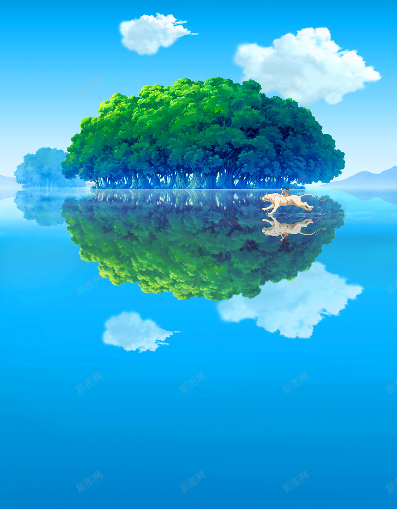 蓝色海水海报背景psd设计背景_88icon https://88icon.com 摄影 树木 海水 深林 环保 绿色 风景