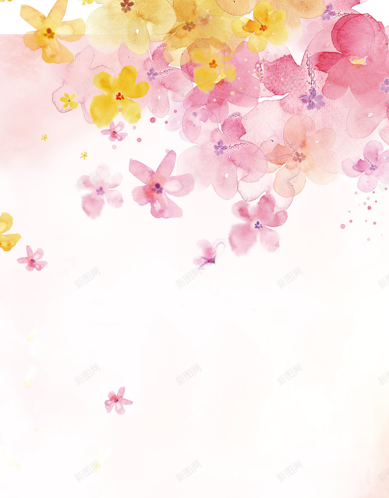 手绘的花瓣H5背景psd设计背景_88icon https://88icon.com H5素材 PSD背景 唯美 手绘 渐变 粉色 色彩 花瓣
