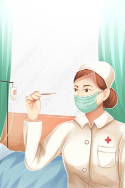 漂亮窗帘插画风格国际护士节海报高清图片