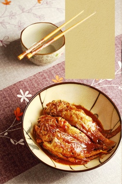 中华美食美味黄花鱼背景素材背景