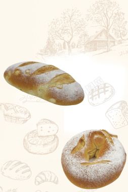 经典法式面包新品上市海报背景背景