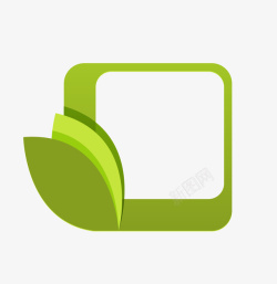 绿色叶子相框矢量图素材