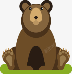 褐色熊一只褐色大笨熊矢量图高清图片