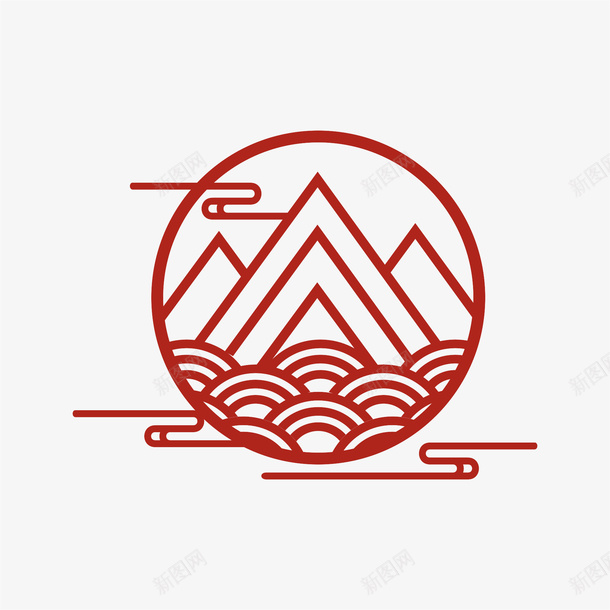 中国风古典花纹山纹云纹png免抠素材_88icon https://88icon.com 山纹 云纹 古典 中国风