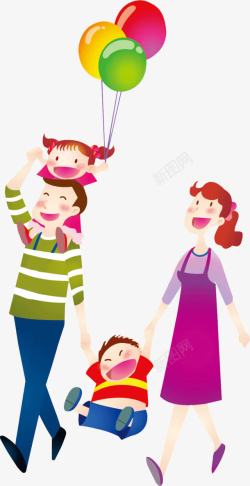 卡通全家福素材