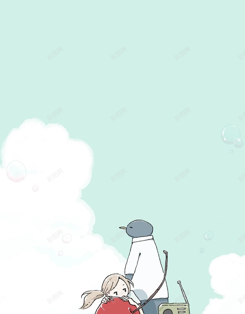 卡通画孤独人物jpg设计背景_88icon https://88icon.com 人物 卡通 孤独 画
