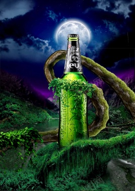 创意啤酒广告海报PSD背景图背景