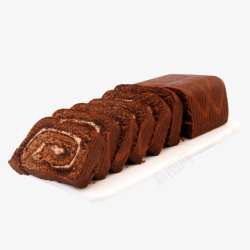巧克力面包黑巧克力蛋糕卷面包高清图片