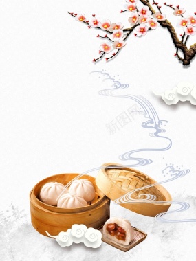 中国风广式早餐背景素材背景