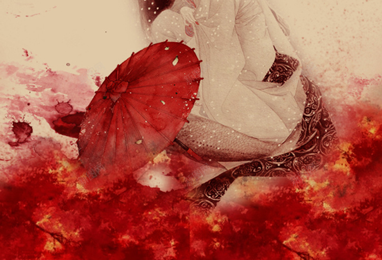 中国风朝花夕拾H5背景jpg设计背景_88icon https://88icon.com 中国风 女子 花 忧郁 朝花夕拾