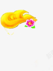 粉色小花黄色新年装饰png免抠素材_88icon https://88icon.com 新年 粉色 装饰 黄色