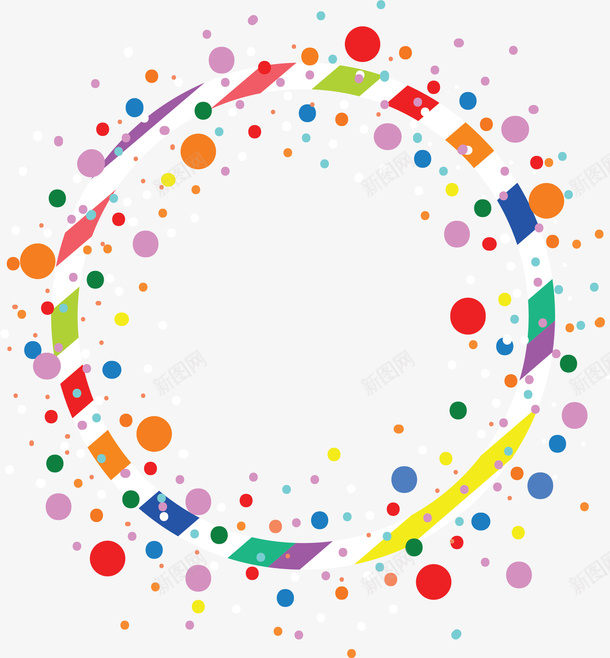 彩色波点艺术边框矢量图ai免抠素材_88icon https://88icon.com 彩色波点 波点边框 矢量png 艺术感 艺术花纹 艺术边框 矢量图