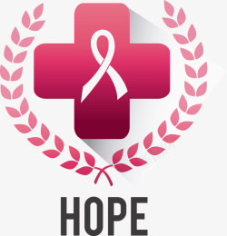 红色抗乳腺癌标志矢量图素材