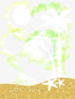 夏日椰子树剪影背景装饰素材
