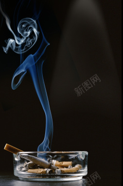 简约黑色禁止吸烟世界无烟日公益海报背景