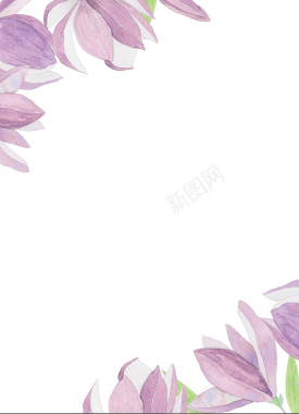 紫色花卉素色海报背景矢量图背景