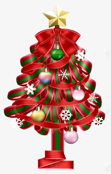 圣诞树彩灯红色彩带png免抠素材_88icon https://88icon.com christmastree 圣诞树 圣诞树彩灯 圣诞节 彩色电灯泡