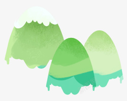 绿色山脉手绘插画素材