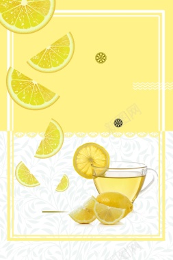 夏日冷饮柠檬水海报背景背景