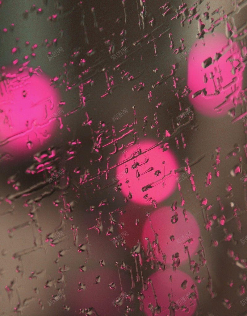 简约雨景手机H5背景jpg设计背景_88icon https://88icon.com 褐色 几何 圆形 水珠 玻璃 H5 h5 摄影 风景