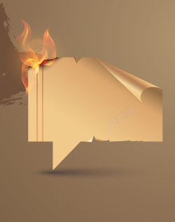 折纸文本燃烧的复古文本海报封面背景高清图片