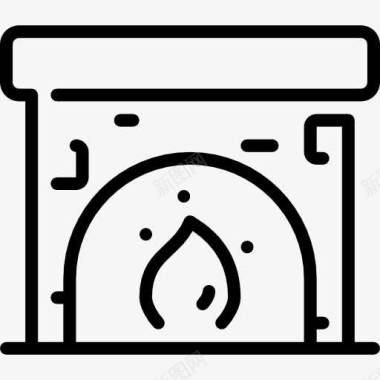 冬季热饮壁炉图标图标