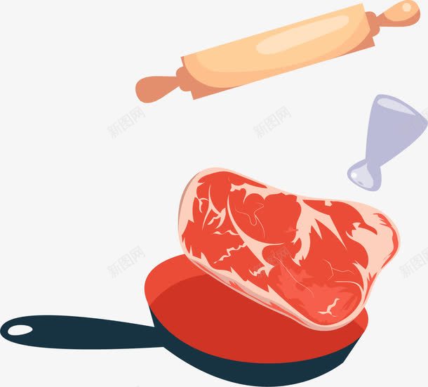 手绘煎牛排png免抠素材_88icon https://88icon.com 手绘 煎肉 牛排 肉饼