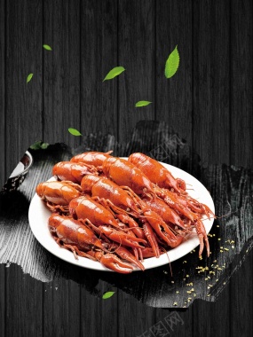 创意澳洲大龙虾海鲜促销海报背景模板背景