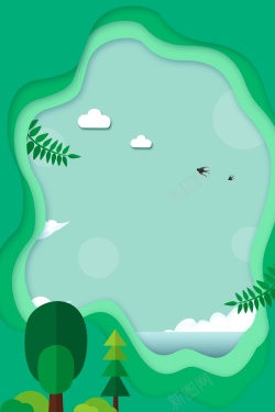 春天通用背景文艺清新唯美朦胧春天燕子绿色通用背景高清图片