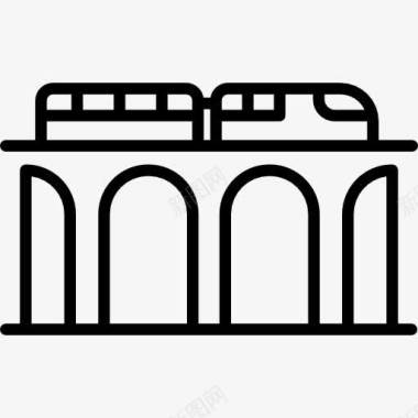 古代桥梁火车桥图标图标