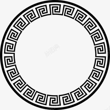中式庭院圆形中式边框图标图标