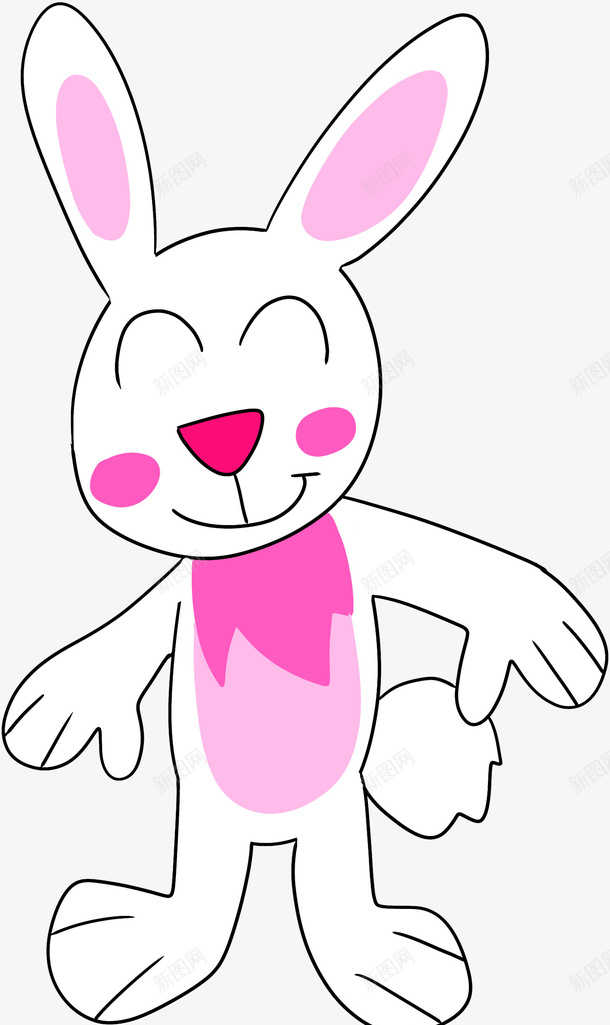 白色的微笑兔子png免抠素材_88icon https://88icon.com q版兔子 兔子 兔子元素 兔子卡通 兔子简笔画 图案 微笑 白色可爱