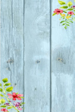 清新手绘花卉木板纹理平面广告背景
