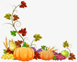 秋天元素秋天收获的南瓜蔬菜装饰元素高清图片