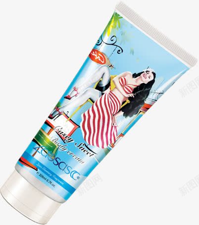 蓝色补水化妆品挤压电商png免抠素材_88icon https://88icon.com 化妆品 挤压 蓝色