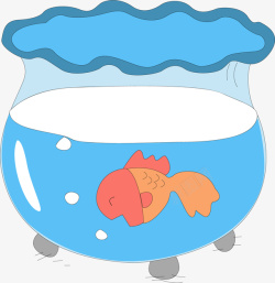 卡通手绘鱼缸鱼矢量图素材
