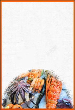 可口海鲜美食节的食品宣传海报设计高清图片
