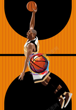国际篮球日微信手绘卡通国际篮球日海报背景高清图片