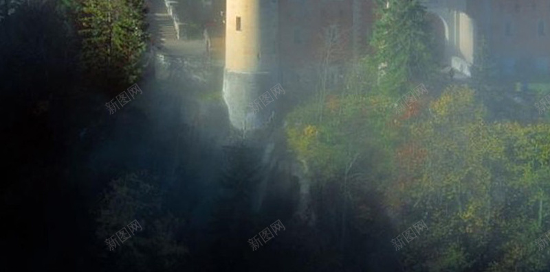 雪山城堡H5背景jpg设计背景_88icon https://88icon.com 风景 雪山 城堡 雾 蓝色 H5背景 H5 h5 摄影