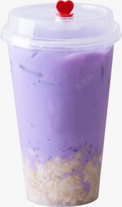 努力的紫薯奶茶素材