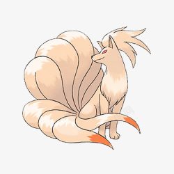 卡通九尾狐坐着的九尾狐高清图片