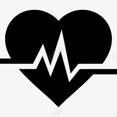 起伏的心电图心电图和心脏图标图标