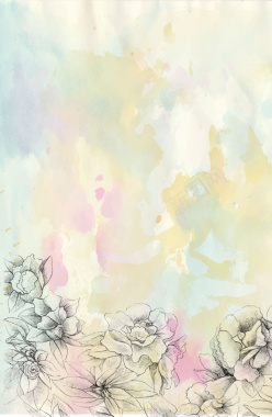 妇女节素雅手绘花卉海报背景矢量图背景