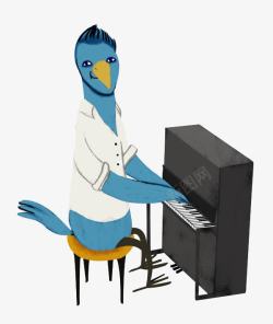 弹钢琴的大鸟素材