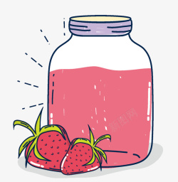 草莓果汁饮料素材