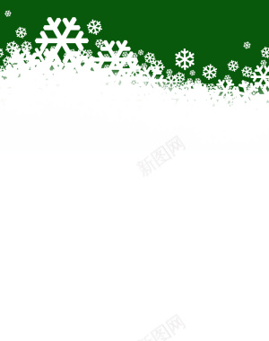 绿色带雪花背景背景