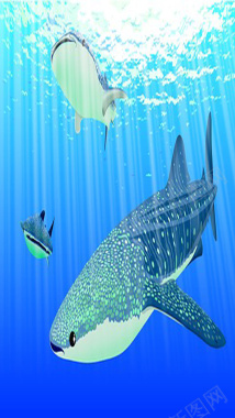 梦幻海底鲸鱼H5素材背景