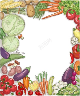 美式美食复古有机蔬菜菜单餐厅厨房海报背景矢量图背景