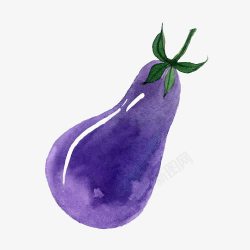 小清新简约手绘水彩紫色茄子素材